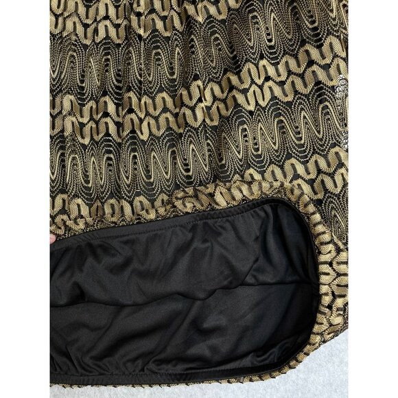NWT Rebecca Malone Lace Overlay Metallic Gold Flowy Size Xl - Picture 11 of 14